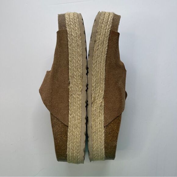 Yokono Two Band Wedge Birk like Sandals in Suede Size 9 - Picture 3 of 9